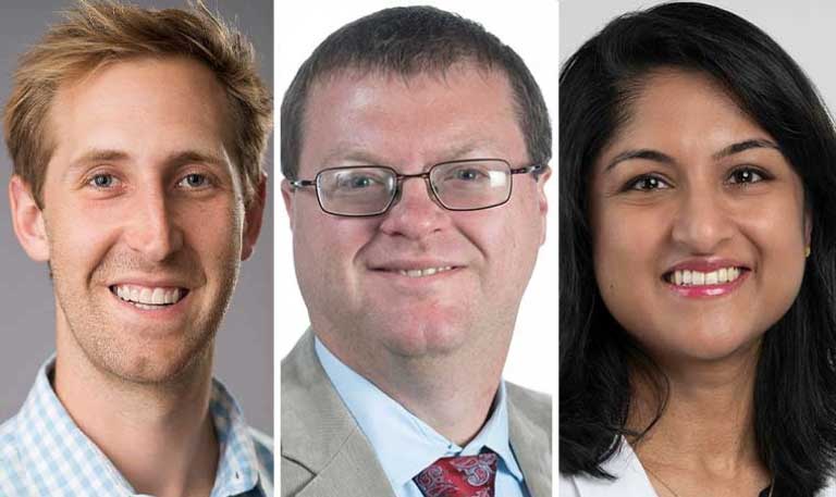 Headshots of Matthew Glick, MD; Tyler Church, DO, FCCP; Priya Balakrishnan, MD, MS, FCCP