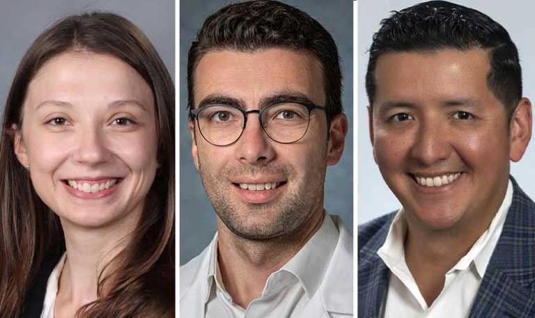 Headshots of Laura Piccolo Serafim, MD; Yuri Matusov, MD; Rodolfo Alpizar-Rivas, MD