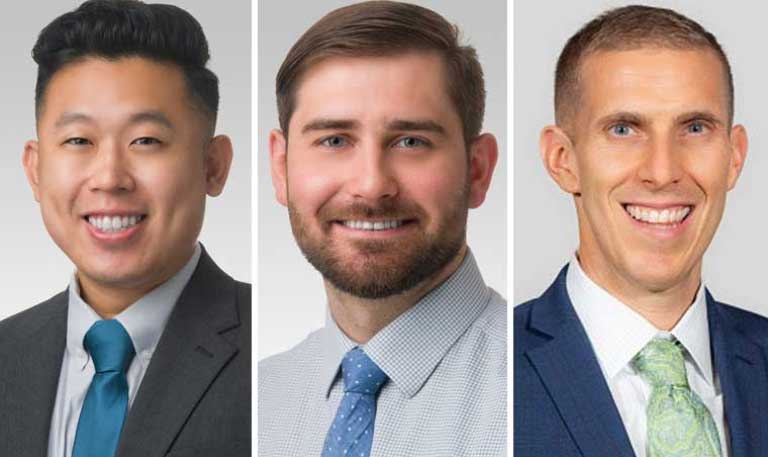 Headshots of Jason Peng, MD; Jakub Glowala, MD; John M. Coleman, III, MD, FCCP